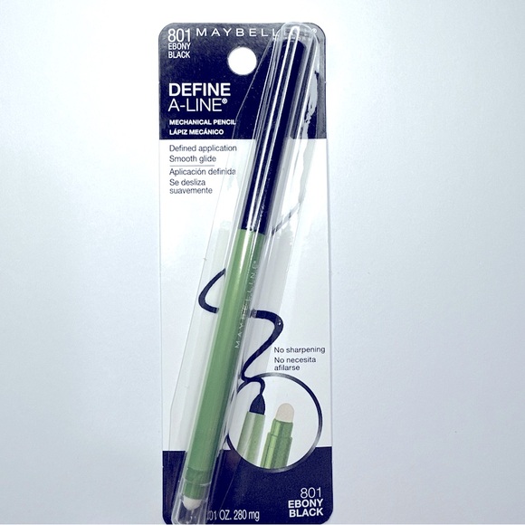 Maybelline Define A-Line 801 Ebony Black Mechanical Eyeliner Pencil New In Box - Picture 1 of 6